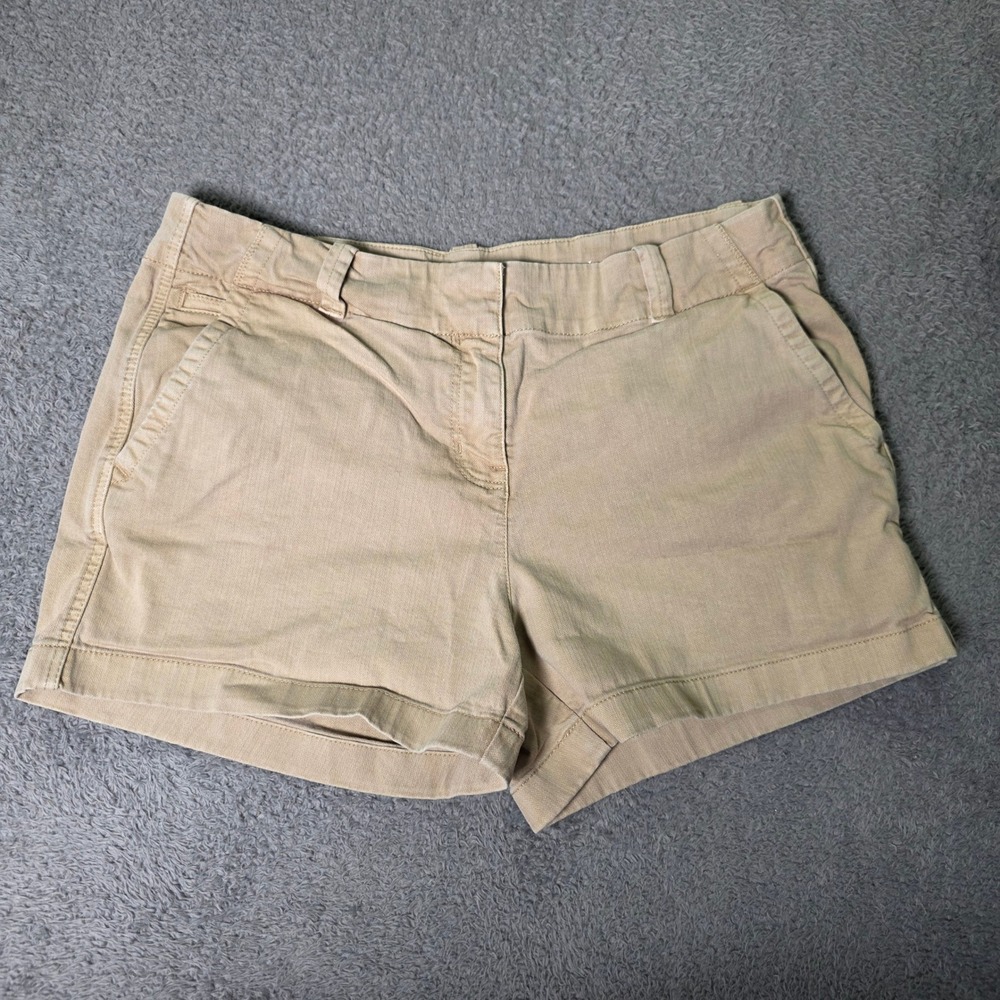 Vineyard Vines Womens 8 Chino Shorts Tan Khaki Stretch Cotton Whale Logo